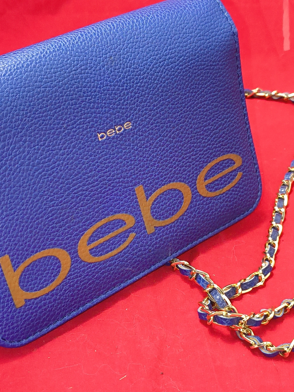 bebe Blue Logo Crossbody Bag